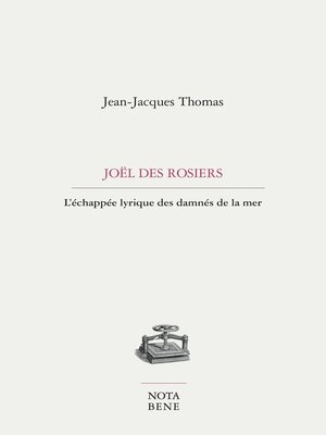 cover image of Joël Des Rosiers